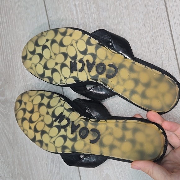 Coach Women's Suki Logo Signature Thong T Strap Slide Sandals Shoes Sz 7B - Picture 9 of 10
